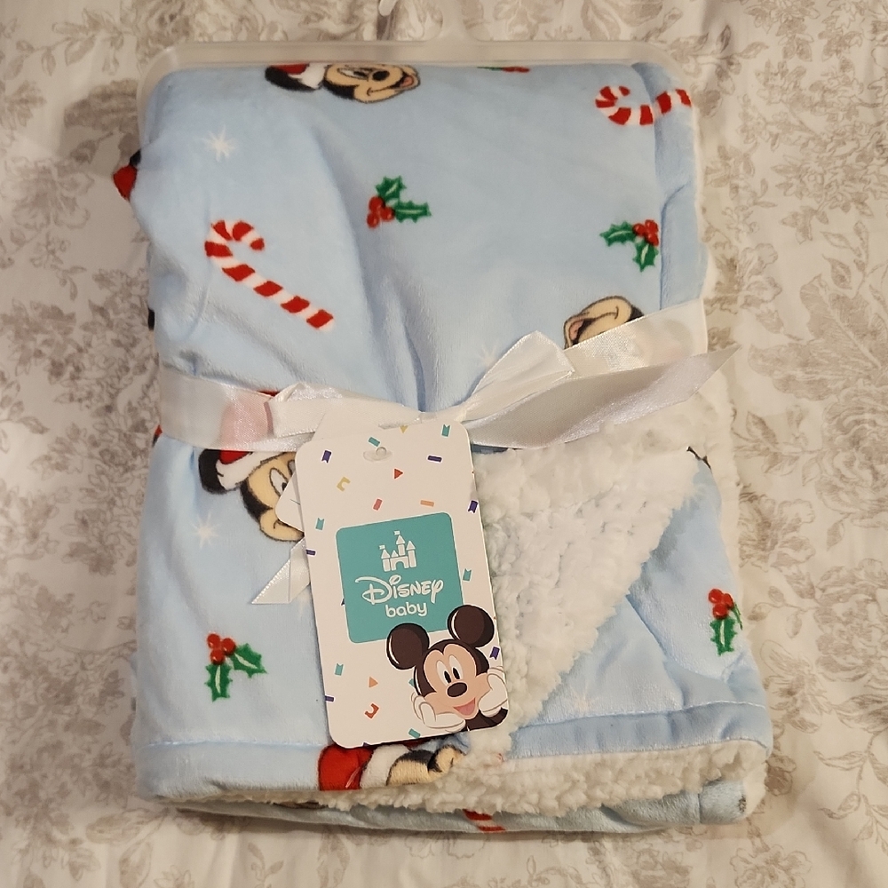 Mickey Mouse Baby Blanket With Sherpa